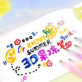 3D Three-dimensional Jelly Pen Color Gel Pen Student Cute Diy Multi-color Painting Pen Graffiti Ceramic Metal Glass Nail Pen