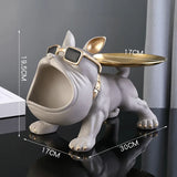 30cm Home Decor Bulldog Figurine Dog Statue Storage Box Animal Ornament Resin Craft Art Sculpture Figurine Home Puppy Sculpture