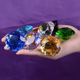 AOOKMIYA 1pcs Crystal Diamond Shaped Paperweight Decorative Cut Glass Giant Gemstone Wedding Christmas Ornament Gifts