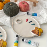 Artist Van Gogh Palette Artistic Ceramic Color Palette Creative Ceramic Storage Tray Fine Dining Fruit Dessert Plat