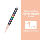 16 Colors Direct-liquid Acrylic Marker Pen Waterproof Pen Soft Brush Nib for Glass Stone Metal Glass Art Supplies Stationery