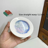 Children's Watercolor Ceramic Palette  Cute Mini Art Oil Paint Tray Nail Technicians Can Hold Palettes in Their Hands