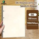 AOOKMIYA Marie's 9x12in Loose Leaf Sketch Book, 60 Sheets,98lb/160gsm,A4/8K High Quality Pad for Drawing,Painting,Sketching for Adults