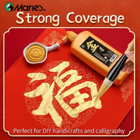AOOKMIYA Marie's 100g Golden Sumi Ink,Liquid Golden Carbon Ink for Chinese Calligraphy,Artwork Practice,Painting,Perfect Gift for Adults