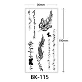 AOOKMIYA Waterproof Flower Temporary Tattoos for Women Black Floral Tattoo Stickers for Hand Arm Body Disposable Fake Tattoo Body Art