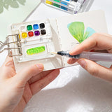 AOOKMIYA Empty Mini Acrylic Watercolor Palette Portable 8-compartment Paint Box with Clip Travel Painting Paint Tray Artist Art Supplies