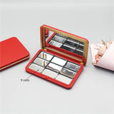 Portable Matte Red Magnetic Paint Box Outdoor Sketching Solid Watercolor Palette Blush Eye Shadow Makeup Storage Box