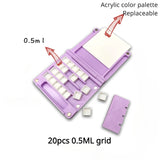 AOOKMIYA Portable Watercolor Palette 0.5ML 20 Grids Foldable Watercolor Paint Dispensing Box Palette Box Student Outing Painting Supplies