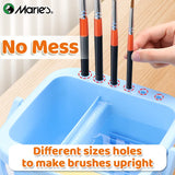 AOOKMIYA Marie's Blue Paint Brush Cleaner Washer,Multifunction Painting Brush Basin Holder and Organizer for Acrylic,Watercolor,Gouache