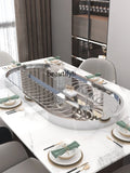 Rectangle dining table electric vegetable turntable household oval rotating table turntable