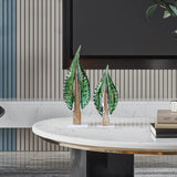 AOOKMIYA Glass Tree Transparent Glass Ornaments Simulated Plant Sculpture Leaves Decorative Figurines Home Decoration Accessories