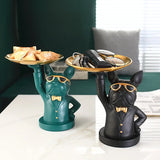 Originality Dog Tray Ornament Decoration Light Luxury Resin Storage Animal Candy And Fruit Plate Entrance Hall Reception