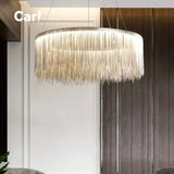 Nordic Postmodern Art Chandelier Creative Living Room Luxury Designer Tassel Round Dining Room Bedroom LED Decorative Lamps