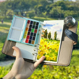 AOOKMIYA Empty Watercolor Palette 24 Grids Magnetic Flip Paint Box Paint Tray Beginner Artist Travel Painting Portable Art Supplies