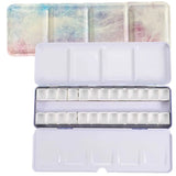 AOOKMIYA Empty Watercolor Palette, Metal Watercolor Tin with 26pcs Half Pans Paint Case with Lid Paint Box for Travel Gouache Oil Paintin  AOOKMIYA.COM