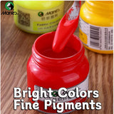 AOOKMIYA 5 Bottles Marie's Fabric Paint Set 50ml/1.69oz,Bright Colors,Quick-Drying,Suitable for Clothes,Canvas Bag,Great for Adults