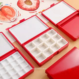 AOOKMIYA Empty Watercolor Paint Palette 12/24 Grid Watercolor Packaging Box Portable Paint Storage Box Travel Painting Art Supplies