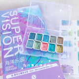 AOOKMIYA SUPERVISION Mica Layered Watercolor Pigment 10 Colors 1ML Pearlescent Chameleon Precipitation Color Master Painting Art Supplies