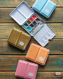 NEW ROMAN SZMAL ARTISTS MINI metal box 8 half pans SOLID WATERCOLORS  set for urban sketchers acuarela