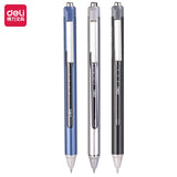 Deli 3pcs 0.5mm Black Ink Straight Liquid Gel Pen Signing Pen Office Pen School Supplies Stationery High-quality Pen