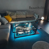 Modern simple living room home coffee table acrylic display box building block model dust cover advanced sense