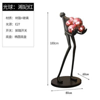 AOOKMIYA ART+ Creative Gifts Creative humanoid sculpture floor lamp ball designer exhibition hall living room lobby large figure FRP ornaments