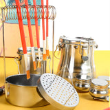 AOOKMIYA Stainless Steel Washing Brush Bucket Portable Sealed Container with Lid Air Drying Pen Holder Oil Painting Art Supplies