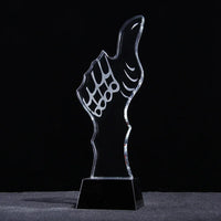AOOKMIYA Customized Transparent Crystal Trophy, Five-Star, Creative Awards Ceremony, Competition Event, Craft Gift, Home Decorations, 1Pc