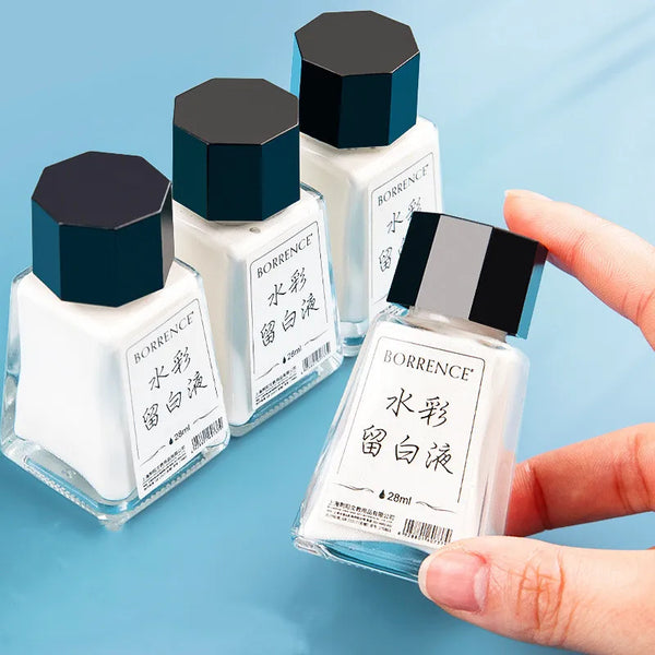 AOOKMIYA White Watercolor Leave Blank Liquid 28ml Watercolor Masking Fluid Art Tools Watercolor Painting Cleaning Liquid Art Supplies