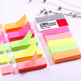Mini Long Sticky Notes Cute Notes Bookmark Sticker Fluorescent Strip Students Use Creative Colored Bars   Memo Pad