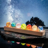 AOOKMIYA Fantasy Colorful Glass Star Ball Luminous Planet Astronomy Planets Ball Fantastic Style Home Decoration Cosmic Model Xmas Gift