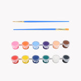 12 Colors Waterproof Acrylic Paint with Brush Portable Paint Strip Kids Graffiti DIY Plaster/Ceramic Coloring Fabric Paint