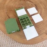 AOOKMIYA Empty Palette Portable Folding Watercolor Box 9 Compartments 0.5ML Paint Tray 3D Printing Travel Painting Artist's Art Supplies