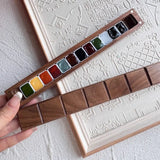 AOOKMIYA 12-color Melad Brown Watercolor Paint 0.5/1ML Travel Portable Watercolor Box with Palette Artist Painting Nail Art Supplies