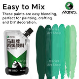 AOOKMIYA 5pcs Marie's Acrylic Paints Set, 100ml/3.38oz,Green Colors Drawing Pigments Kit for Models,Painting,Eggs for Artists, Adults