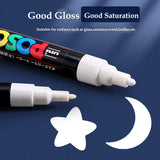 UNI POSCA Markers Set PC-1M/3M/5M Permanent Acrylic Paint Pen Quick Dry Graffiti Painting Art Supplies Japanese Stationery