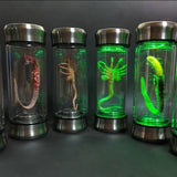 AOOKMIYA Alien Glow Jar Xenomorph Specimen Facehugger Embryo Glass Jar Movie Prop Replica Home Decor Desktop Crafts Sculpture Decoration