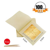 AOOKMIYA Gold Leaf Sheets Gold Flakes Foil 100pcs Practical 24K Gold In Craft Paper Arts Decoration Wall Handicrafts Gilding