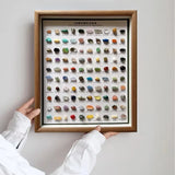 100 Kinds of Natural Ore Specimen Ornaments, with Glass Dust Cover, Decorative Paintings, Crystal Gems, Birthday Gifts