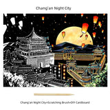 New Colorful City Scratch Painting Night Scene DIY Painting and Scraping Paper Set Bring A Pen A Birthday Present