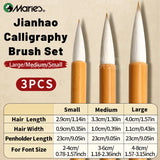 AOOKMIYA Marie's 3 pcs Jianhao Chinese Calligraphy Brush Set, Traditional Writing Watercolor Brush Ink Pen Kit for Small Regular Script,