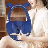 AOOKMIYA [Lyre Harp] 16-String Solid Mahogany Lyre Harp - Portable for Music Art - Durable Rich Sound AOOKMIYA.COM