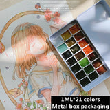 AOOKMIYA Japan Holbein 21-color Morandi Watercolor Sub-packaging Acuarelas Matching Advanced Gray Nail Paint Painting Supplies