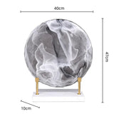 AOOKMIYA Metal Handicraft Geometric Disk Marble Clear Round Cake Glass Craft Decorative Figurines Home Decoration Accessories