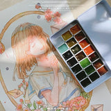 AOOKMIYA Japan Holbein Morandi 21-color Watercolor Sub-packaging Antique Color Matching Advanced Gray Nail Paint Painting Supplies
