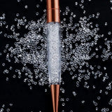 50Pcs/Lot Crystal Ballpoint Pen Stationery Office School Supply Twist Open Metal Roller Rose Gold Free Customized Logo Name