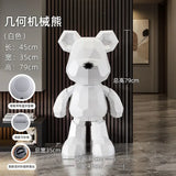 Creative Geometric Violent Bear Resin Sculpture Ornaments, Light Luxury Art Living Room TV Cabinet Decoration, Trendy Home Gifts