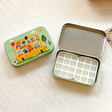 AOOKMIYA Portable Palette Watercolor Paint Repackaging Iron Box Paint Storage Box Nail Art Paint Tray Student Travel Art Supplies