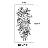AOOKMIYA Waterproof Flower Temporary Tattoos for Women Black Floral Tattoo Stickers for Hand Arm Body Disposable Fake Tattoo Body Art