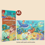 Portable Watercolor Graffiti Painting Children's Painting Set Color Fill Comes with Pigment Graffiti Notebook Puzzle Drawing